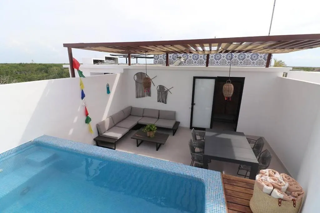 דירה טולום Amazing!! Ph 2 Bdrm + Private Rooftop &Pool /Aldea Zama